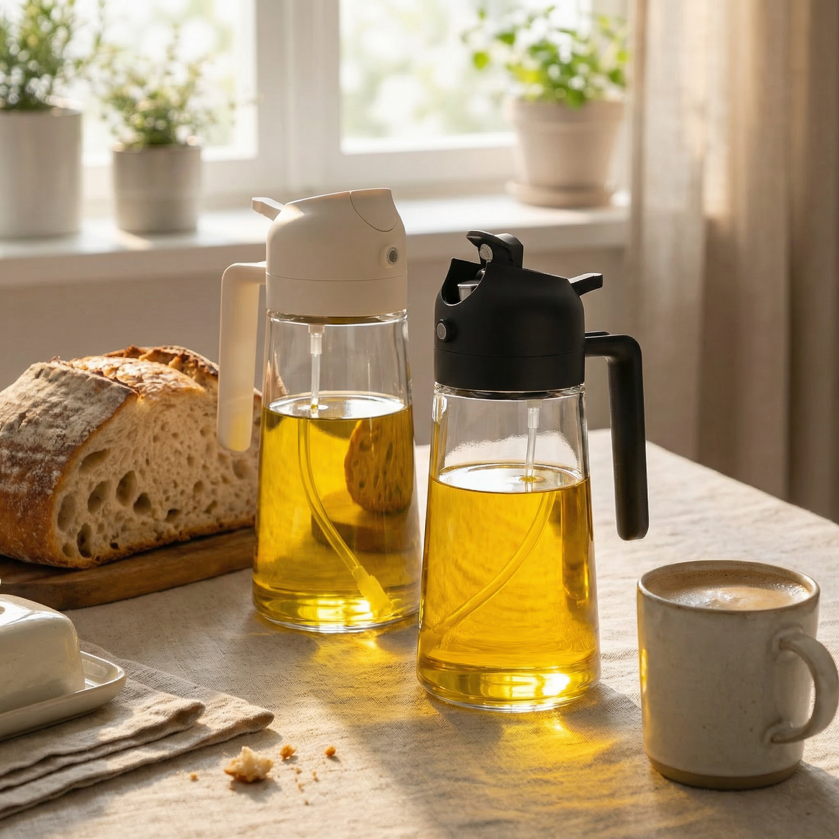 Savory Home 2-pack glass olive oil sprayer and dispenser set