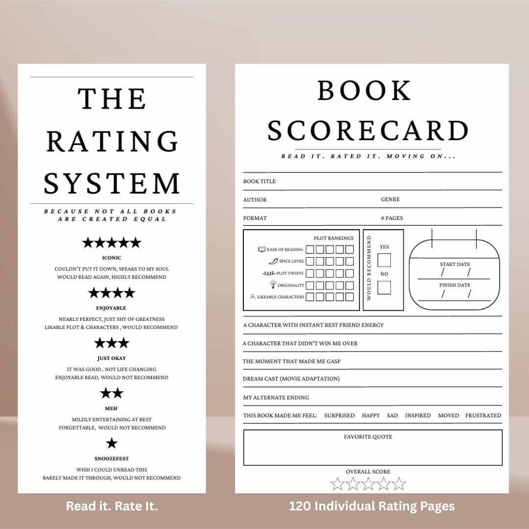 Hardcover Reading Journal – 120 Book Reviews & Bookmark