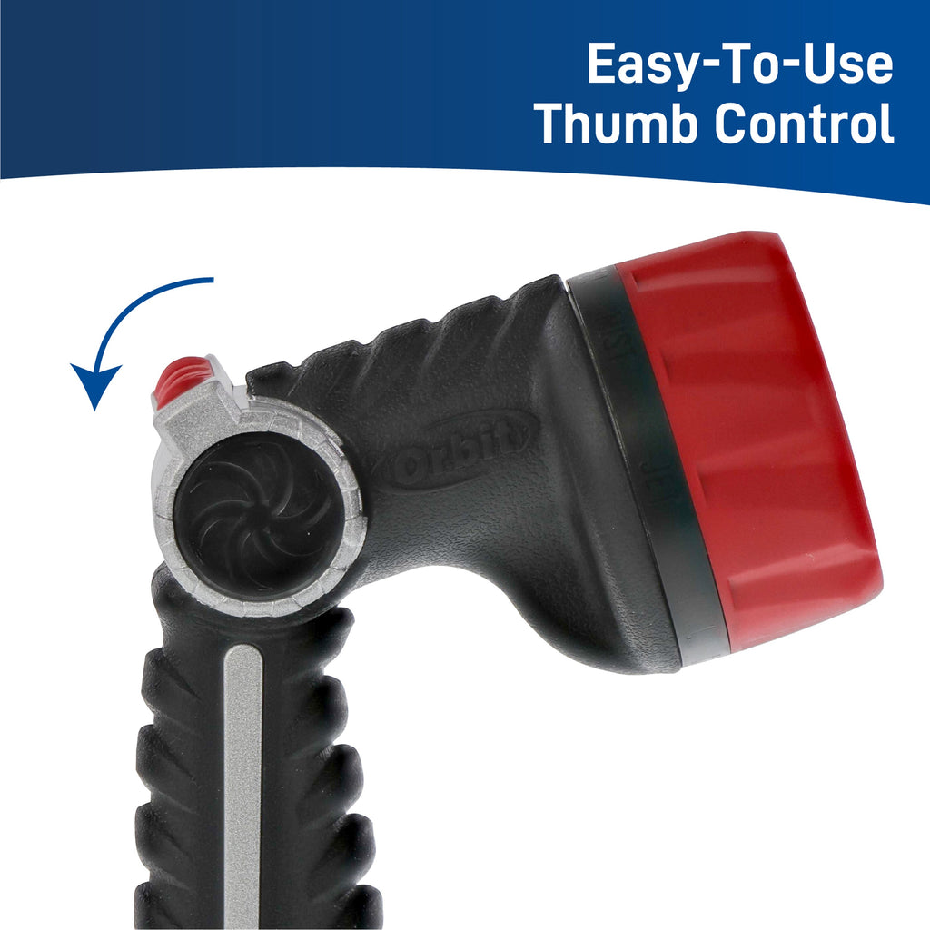 Orbit Pro Series metal-core garden hose nozzle with rubber grip