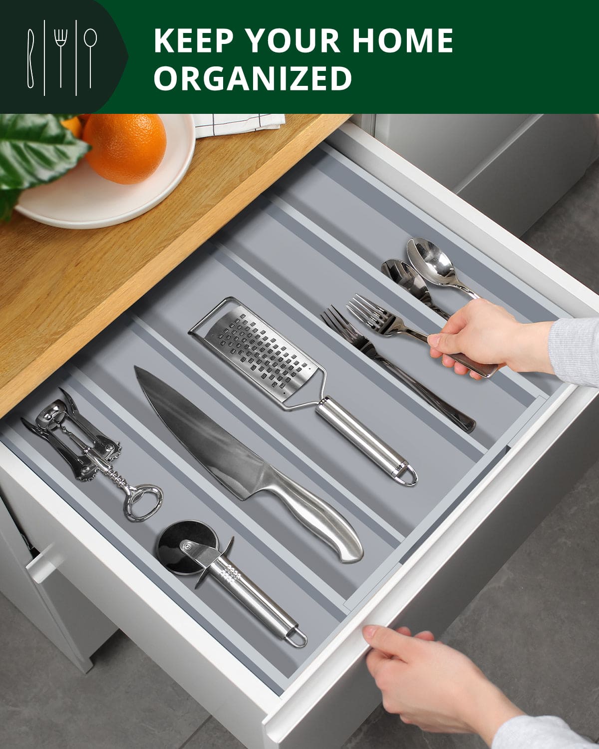 Royal Craft Wood 5-slot utensil organizer for kitchen drawers