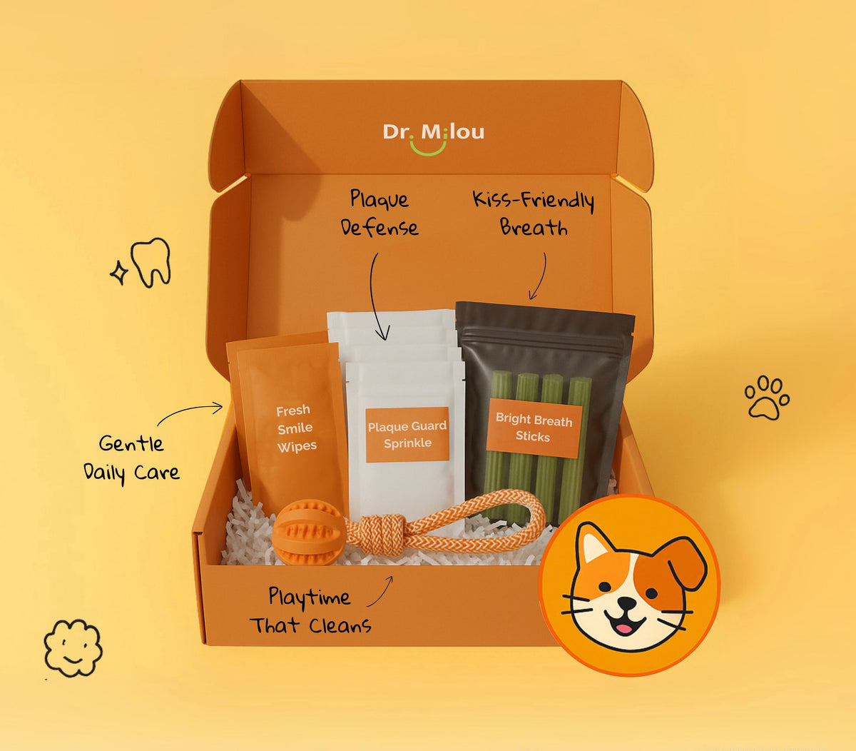 Dr. Milou Everyday Pet Dental Care Starter Kit for dogs and cats