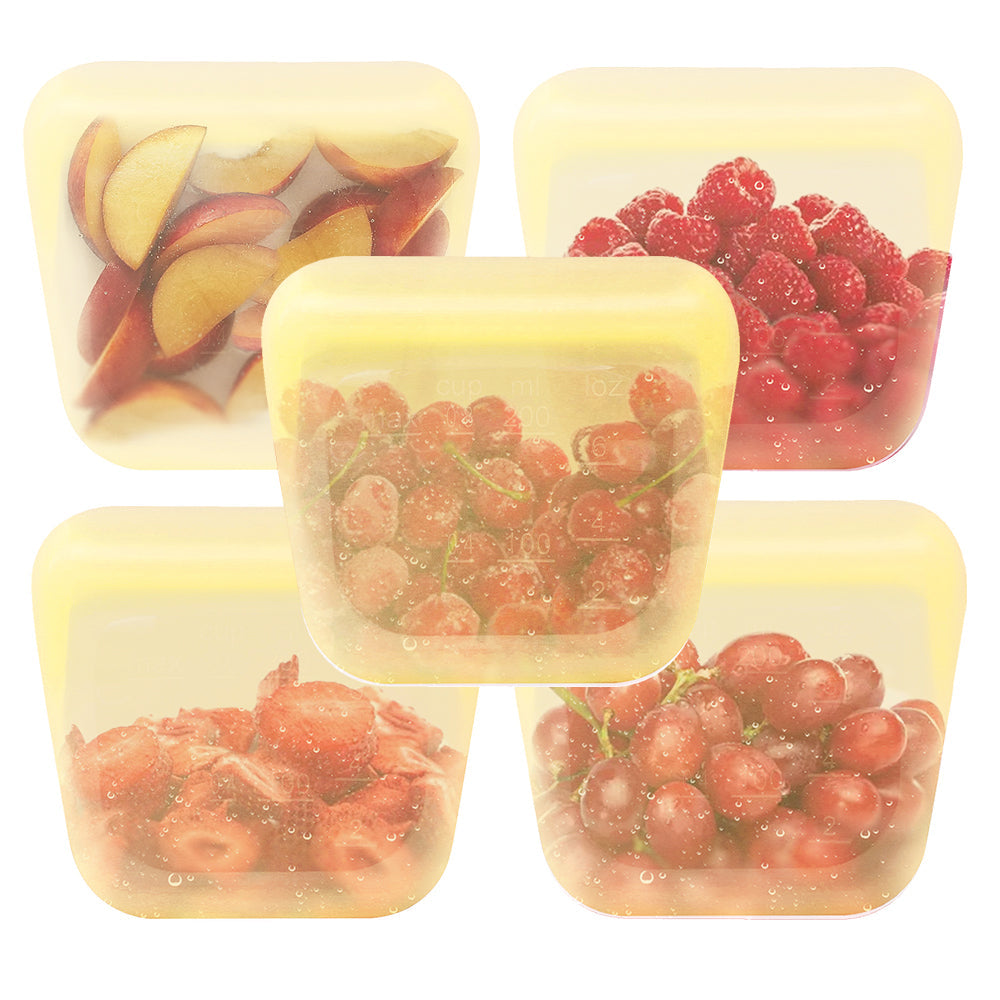 Purifyou 6 oz reusable silicone snack bags - pastel yellow