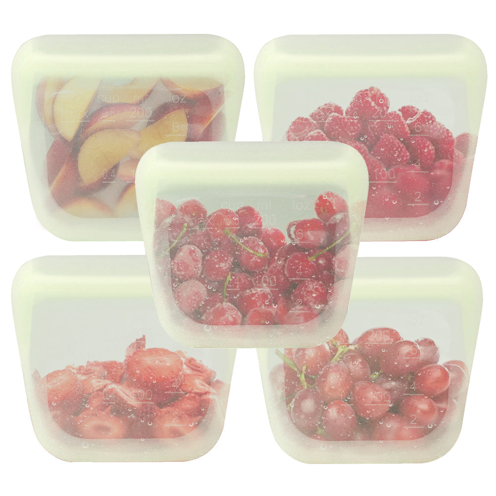 Purifyou 6 oz reusable silicone snack bags - lime cream