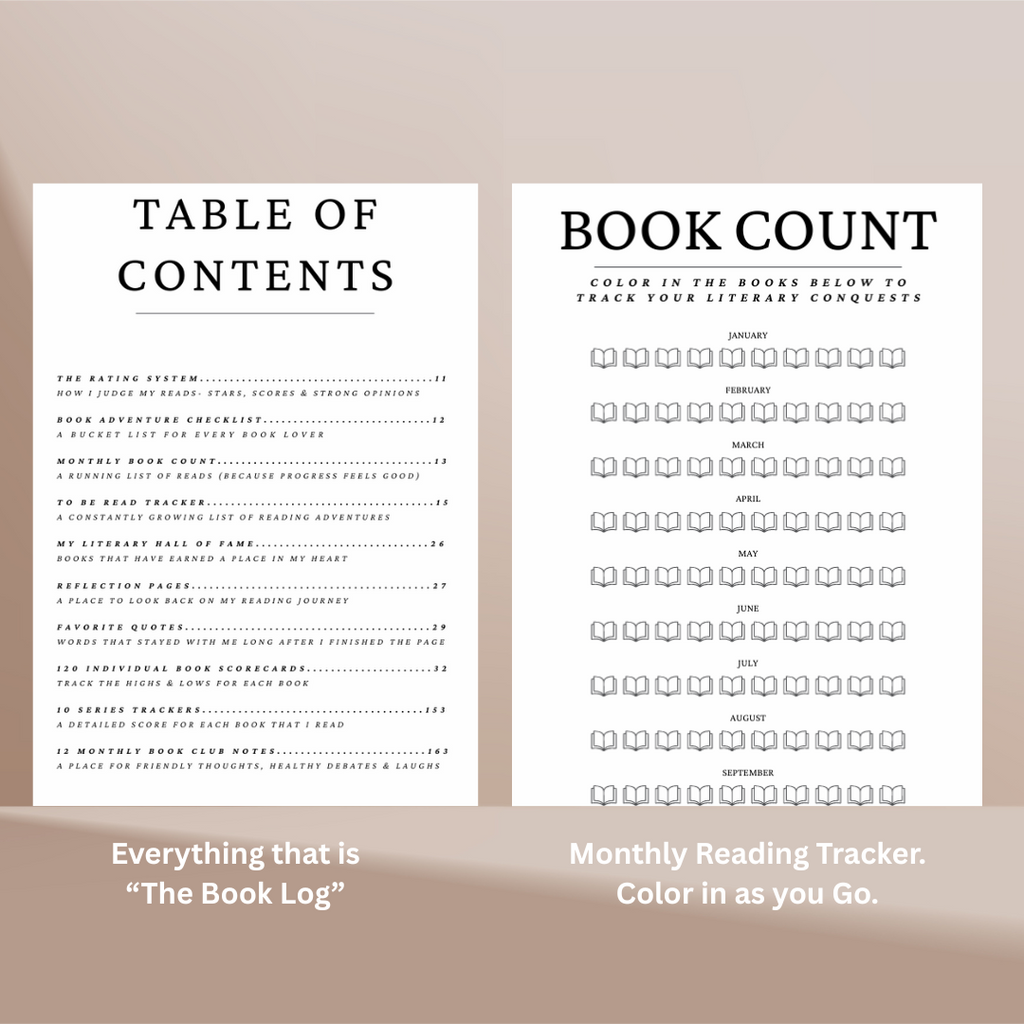 Hardcover Reading Journal – 120 Book Reviews & Bookmark
