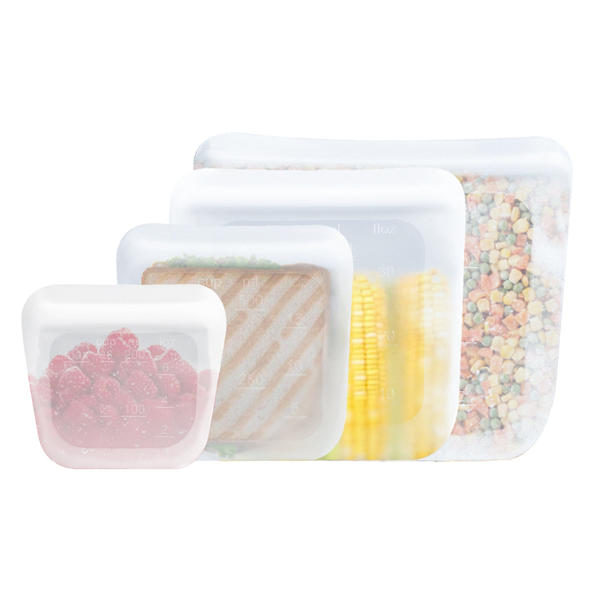 Purifyou silicone food storage bag for freezer and kitchen organization
