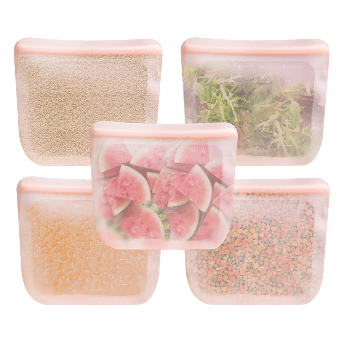 Purifyou reusable self-sealing silicone food storage bags