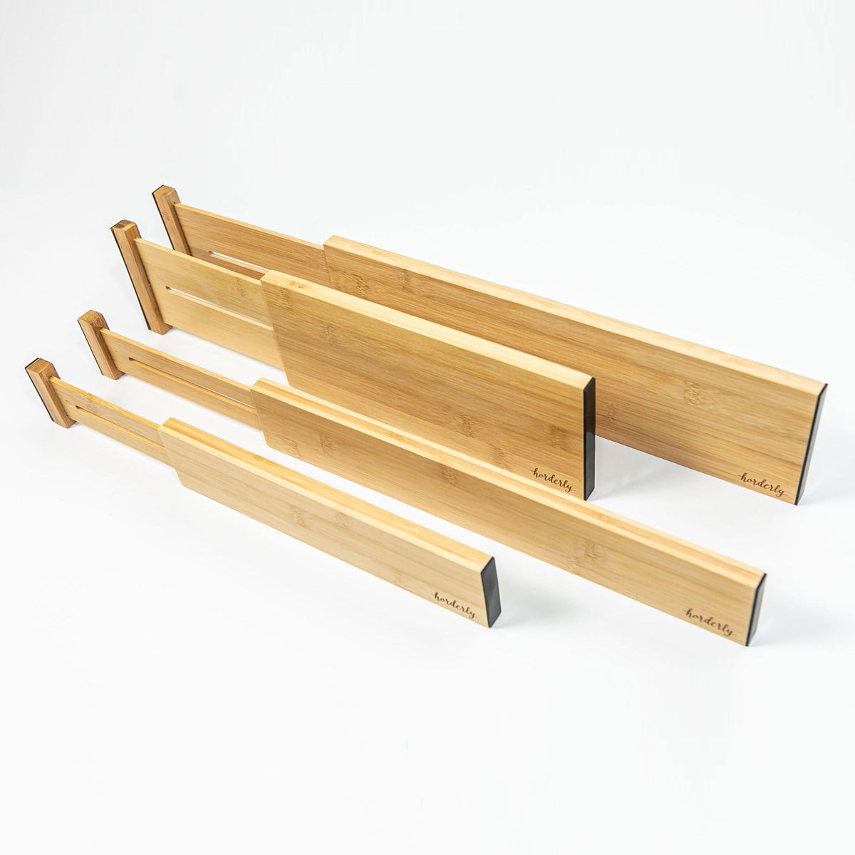 Horderly bamboo expandable drawer dividers - natural adjustable organizers