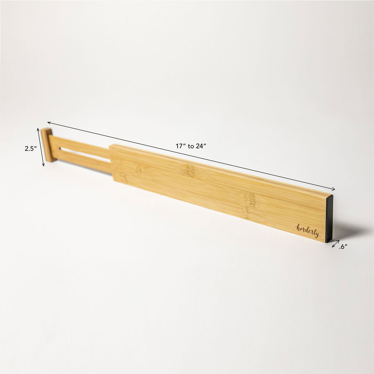 Horderly spring-loaded expandable drawer divider detail