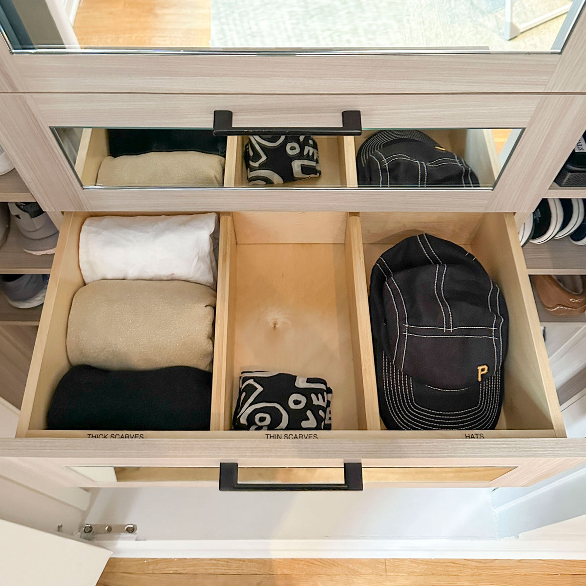 Horderly adjustable bamboo drawer dividers for kitchen and dresser organization