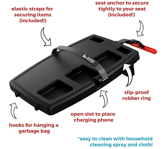 Stupid Car Tray cargo strap and vehicle seat organizer detail