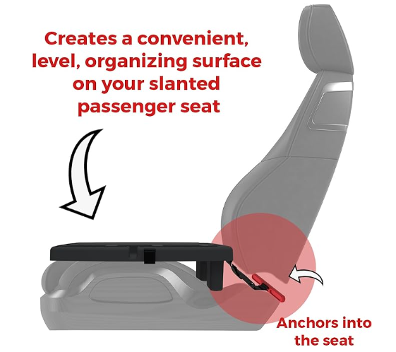 Stupid Car Tray quick-release seat anchor detail