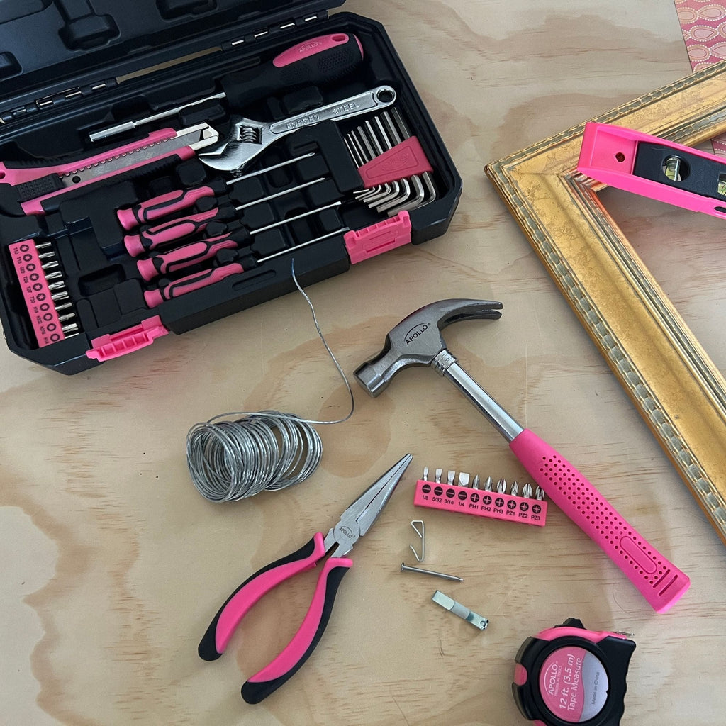 Apollo Tools pink hand tools for home maintenance and repairs