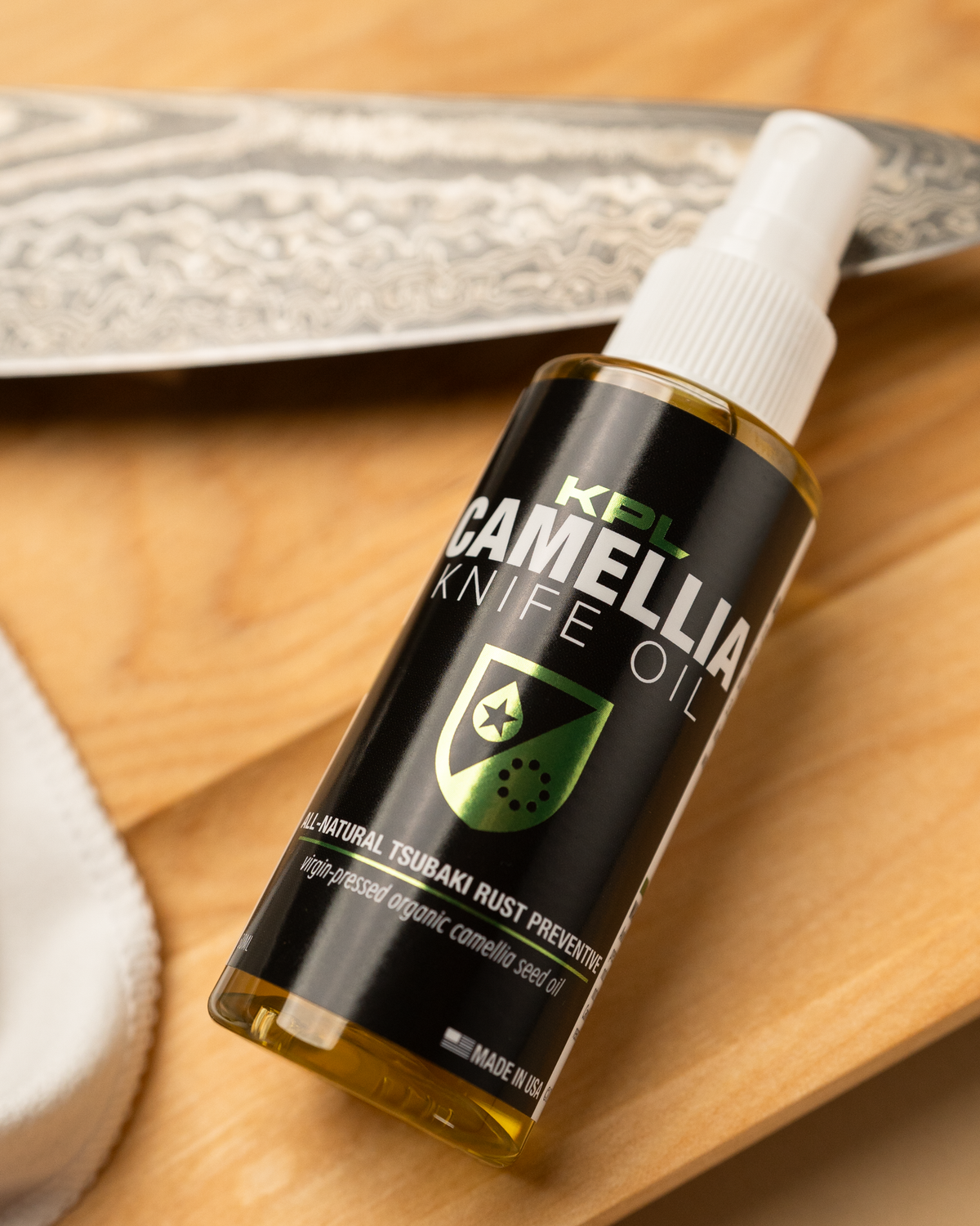 Knife Pivot Lube organic camellia oil for kitchen knives