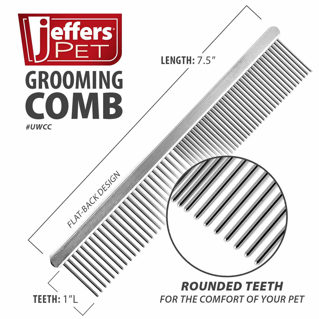 Jeffers Flat Back 7.5 inch pet grooming comb