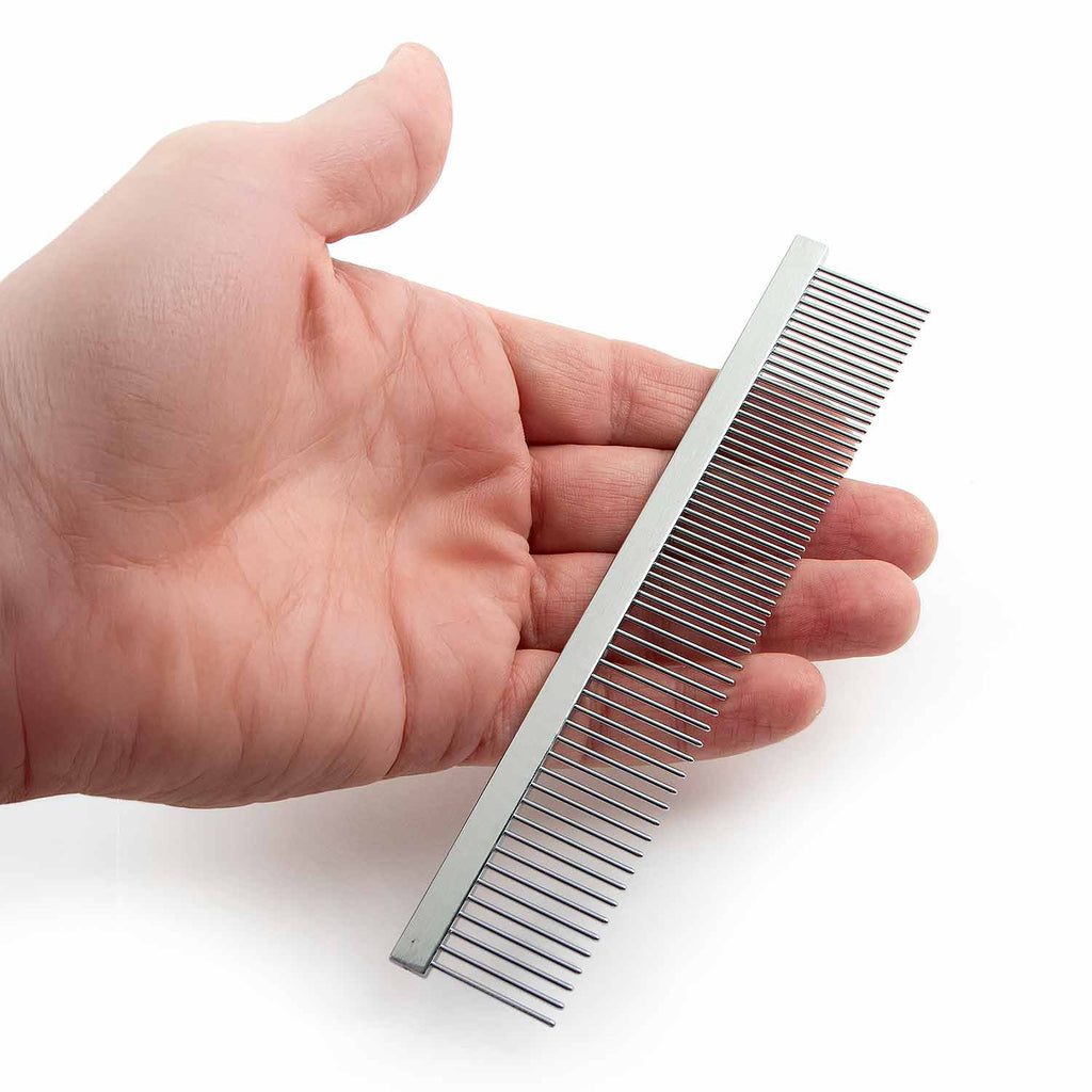 Jeffers chrome-plated steel grooming comb for pets