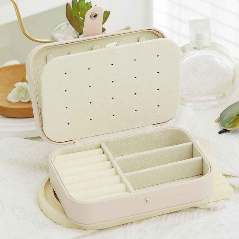 Small PU leather travel jewelry box organizer