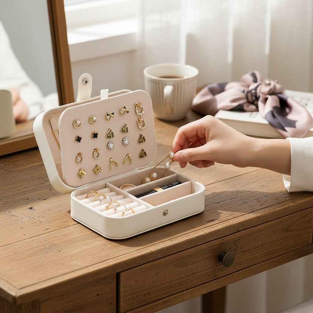 Shaketea compact jewelry storage case for travel