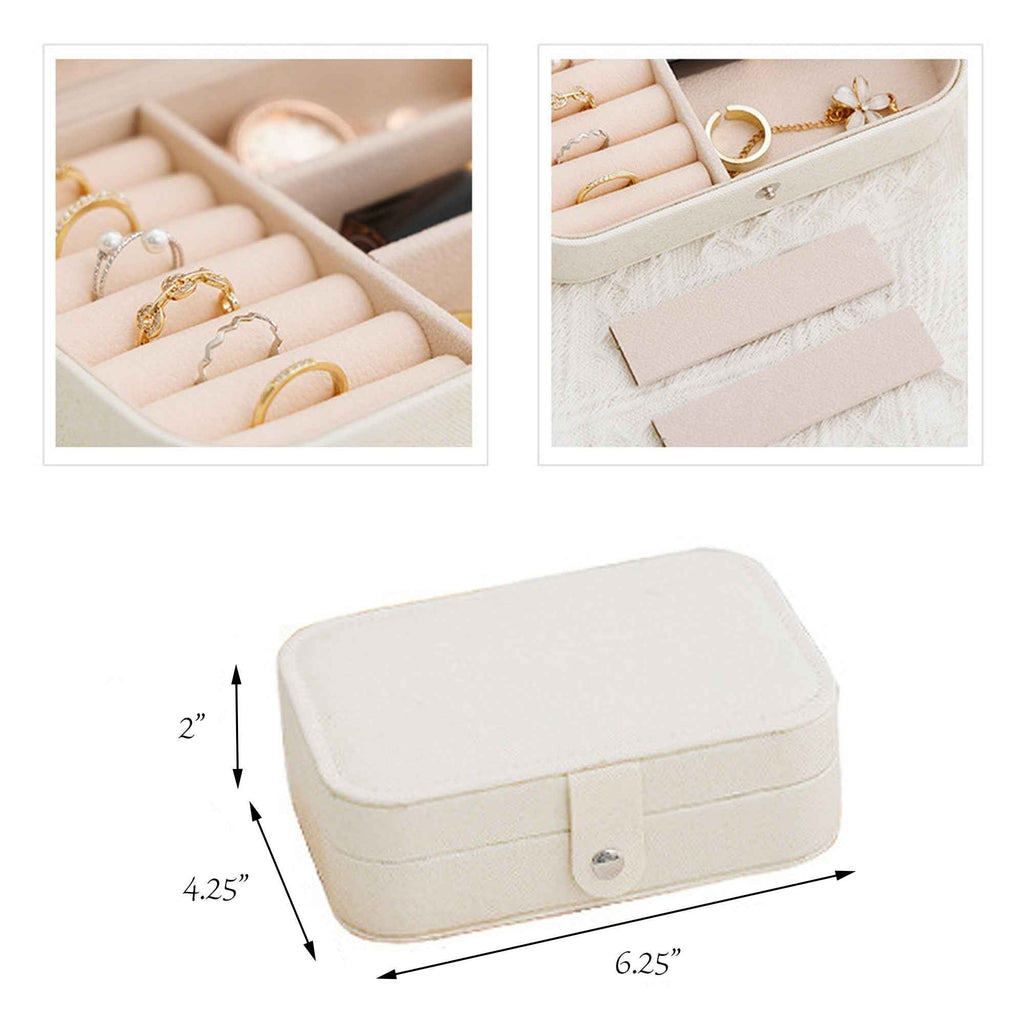 Shaketea PU leather jewelry organizer case for rings and necklaces
